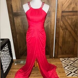 David's Bridal Red Evening Gown
